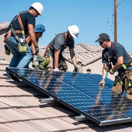 Employees working on Solar Panels at a home in North Las Vegas NV from PowerSolarLasVegas (1)