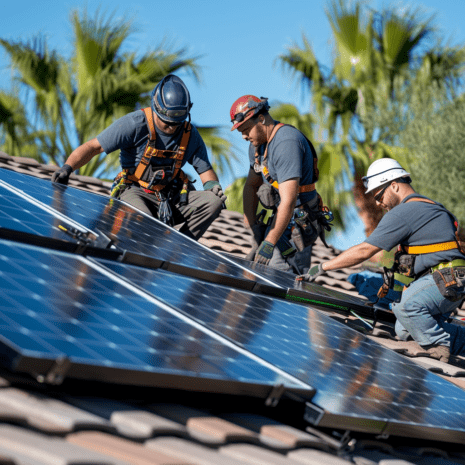 Employees working on Solar Panels at a home in North Las Vegas NV from PowerSolarLasVegas Com (1) (1)