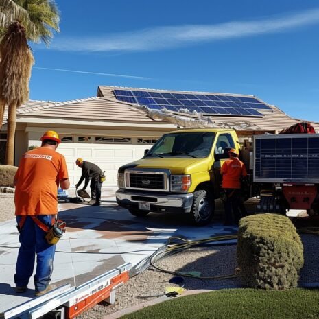 Power-solar-Las-Vegas-employees-working-on-Solar-Panels-at-a-house-in-Las-Vegas-Nevada